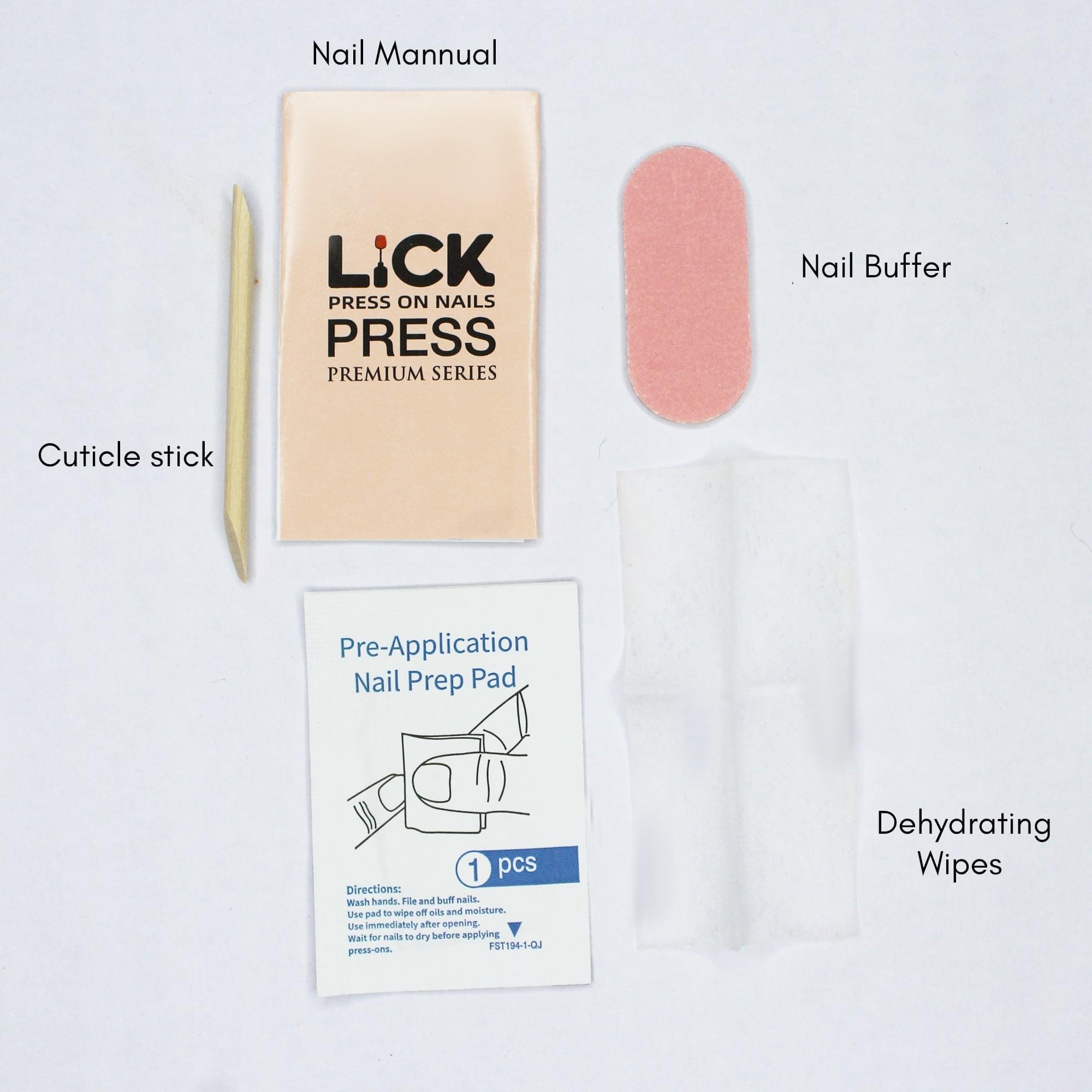 Lick Nail Glossy Finish Chromatic Oval Shape Press on Nails Pack of 24 Pcs